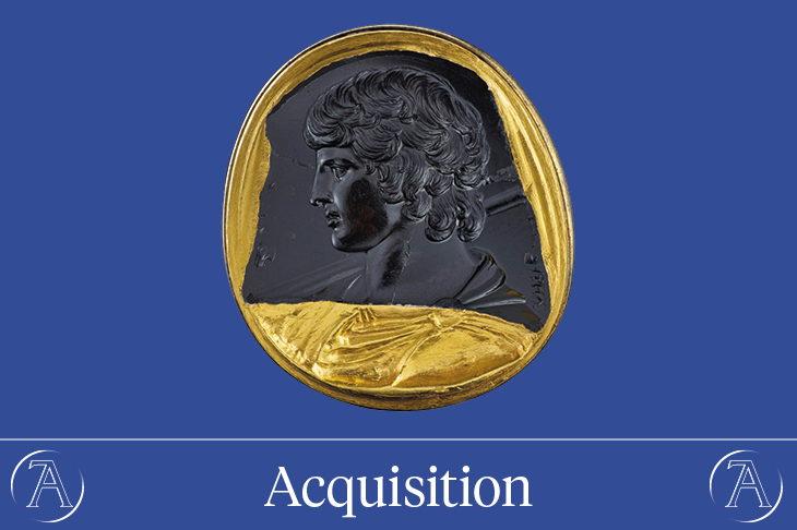 Intaglio with bust of Antinous (131–38 AD), Italy or Greece