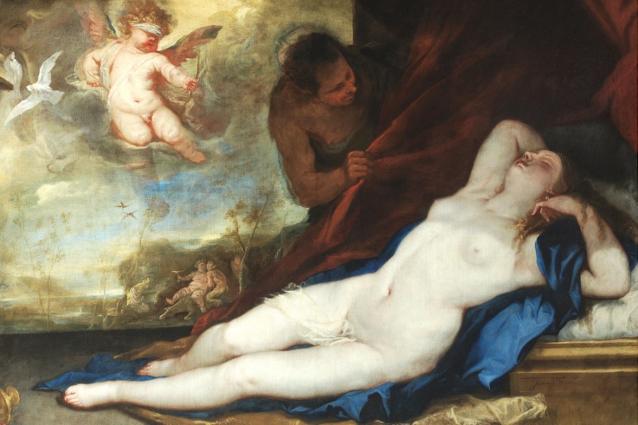 Sleeping Venus with Cupid and Satyr (detail; c. 1670), Luca Giordano