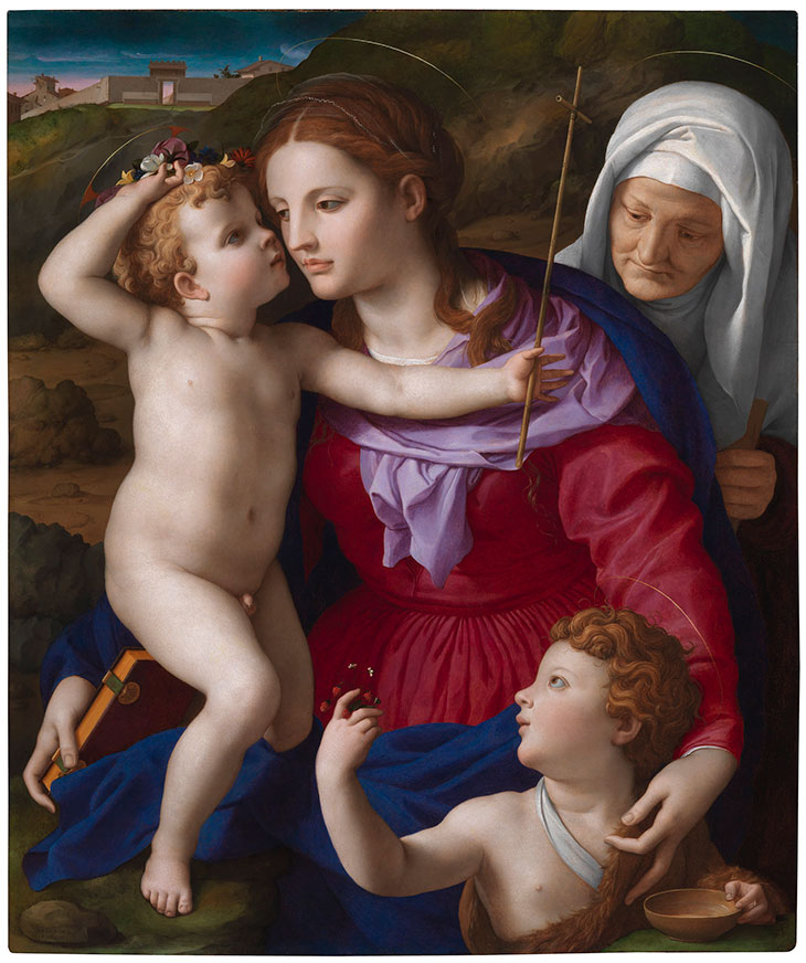 Virgin and Child with St Elizabeth and St John the Baptist (c. 1540–45), Agnolo Bronzino. J. Paul Getty Museum, Los Angeles
