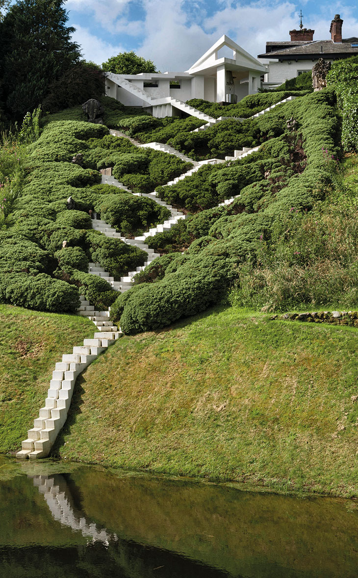 The Universe Cascade in The Garden of Cosmic Speculation in Dumfries, designed by Charles Jencks and Maggie Keswick.