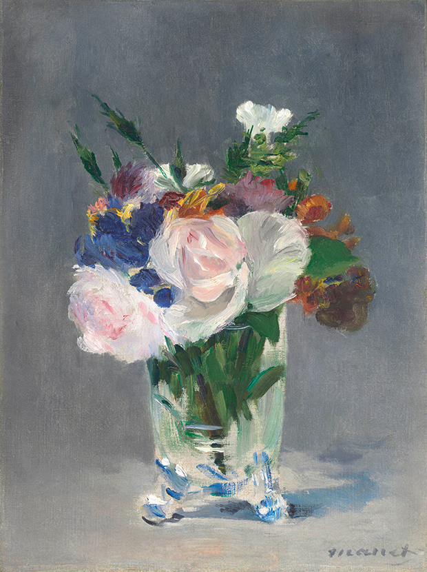 <em>Flowers in a Crystal Vase</em>, c. 1882, Édouard Manet (1832–83), oil on canvas, 32.7 × 24.5cm. National Gallery of Art, Washington, D.C.