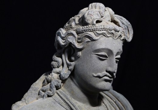 Standing schist Boddhisattva (detail; 2nd–3rd century AD), northwest Pakistan