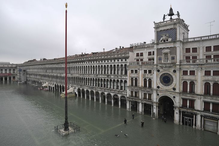 Flooding in St Mark’s Square, Venice, on 13 November 2019.