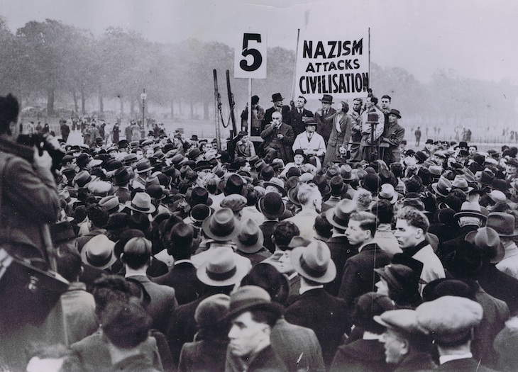 Sylvia Pankhurst at a demo in 1935.