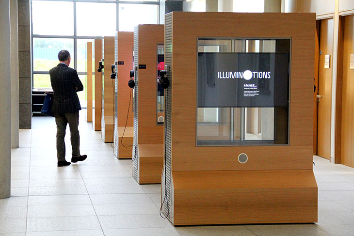 Ciaran Carson at the exhibition ‘In the Light Of’ at Illuminations, Maynooth University, in 2012.