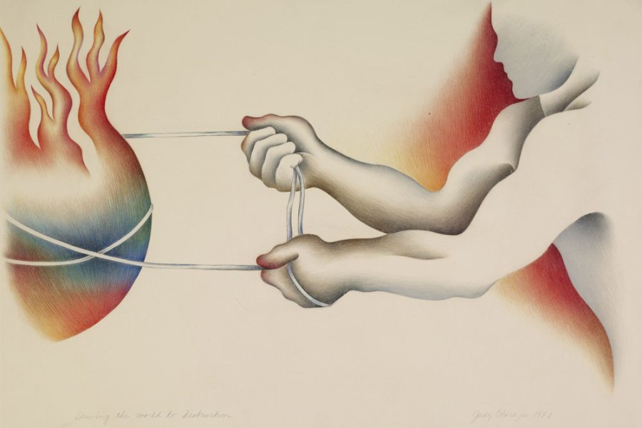Driving the World to Destruction (1983), from the Powerplay series (1983–87), Judy Chicago.