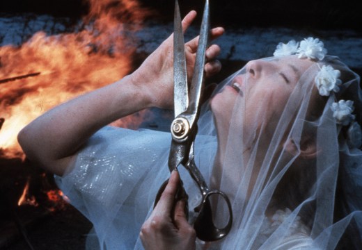 In the final scene of Derek Jarman’s film The Last of England (1987), Tilda Swinton’s unnamed character destroys her wedding dress on Dungeness Beach.