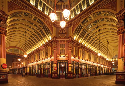 Leadenhall Market in the City of London, designed by Horace Jones (1819–87) and opened in 1881 (photo: 2011).