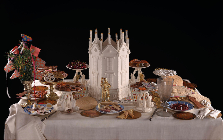 Recreation of an English Renaissance sugar banquet for a wedding in c. 1610, conceived and made by Ivan Day 