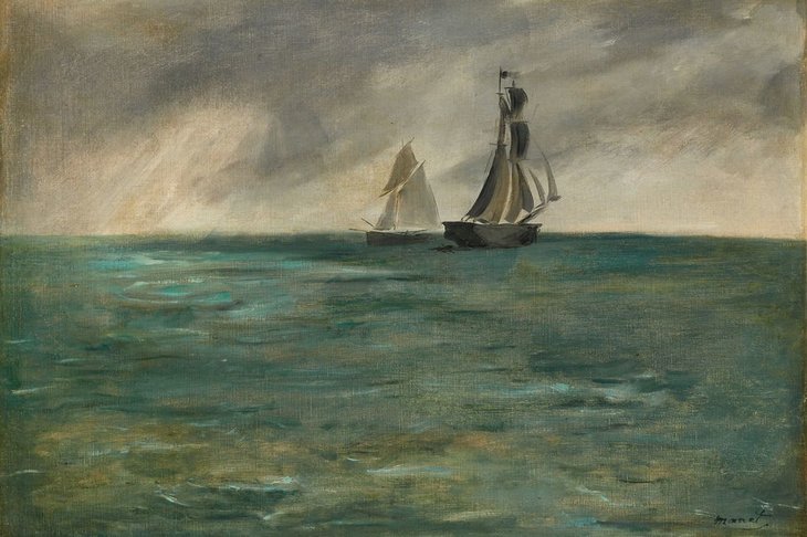 Édouard Manet, Stürmische See (Ships at Sea in Stormy Weather, 1873)