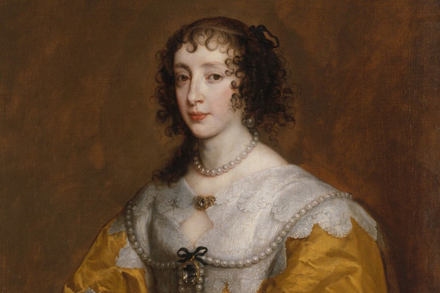 Queen Henrietta Maria (detail; 1636), Anthony van Dyck.