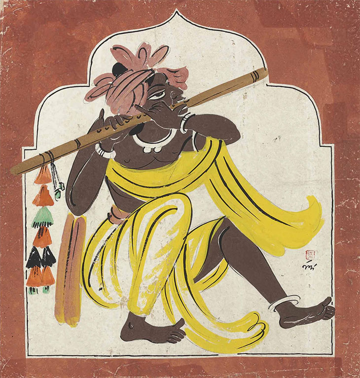 Flute player (1937), Nandalal Bose