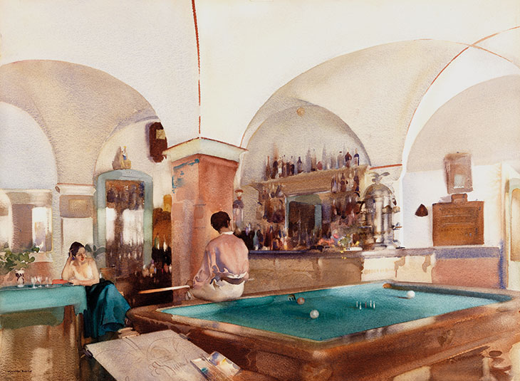 Billiard Bar, Laigueglia (1926), William Russell Flint.