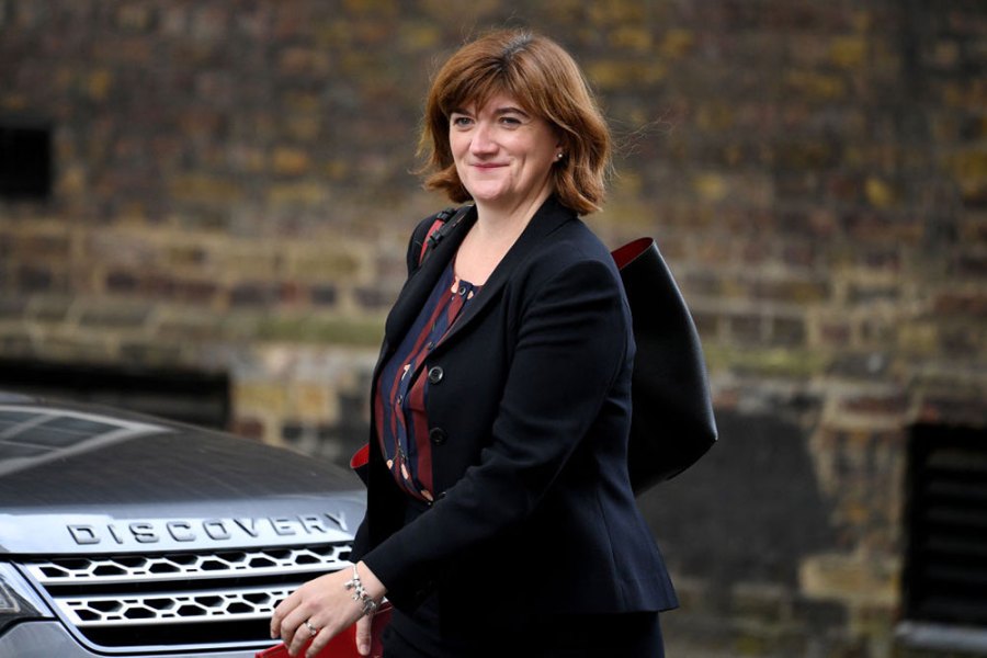 UK culture secretary Nicky Morgan arrives at Downing Street on 16 October 2019.