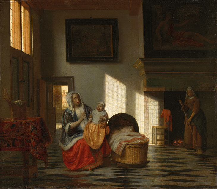 Interior with Mother and Child (c. 1665–68), Pieter de Hooch. Amsterdam Museum
