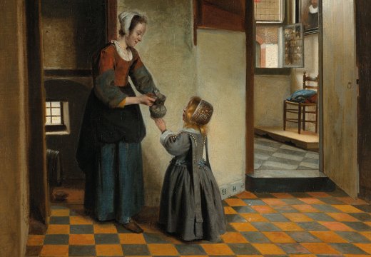 Woman with a Child in a Pantry (detail; c. 1656–60), Pieter de Hooch. Rijksmuseum, Amsterdam