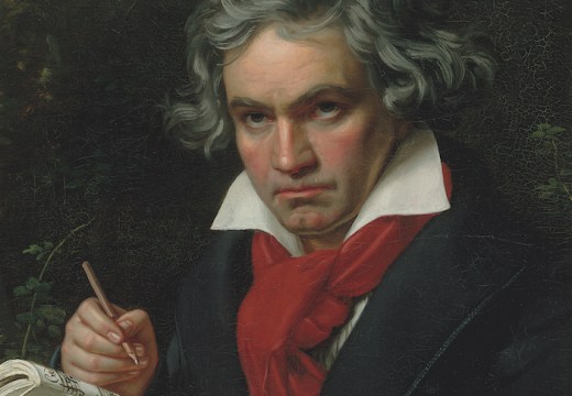 Beethoven with the manuscript for Missa Solemnis (detail; 1820), Joseph Karl Stieler.