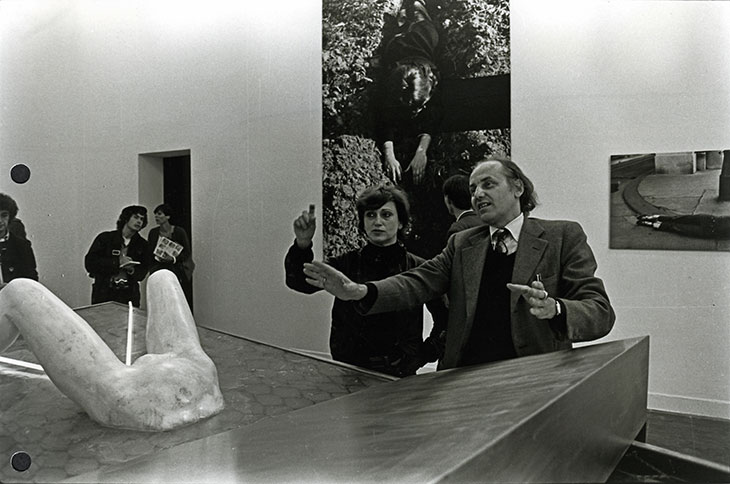 Valie Export with her installation for the Austrian Pavilion of the Venice Biennale in 1980