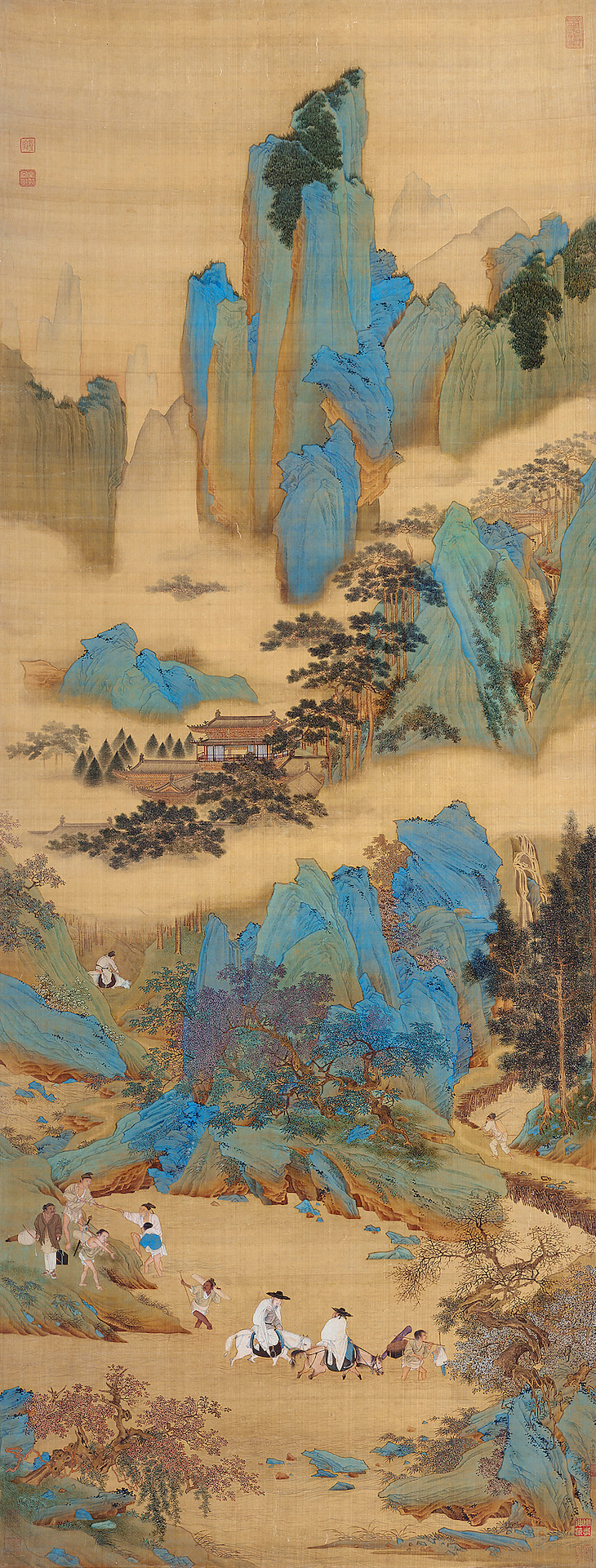 The Emperor Guangwu Fording a River (c. 1534–42), Qiu Ying. 