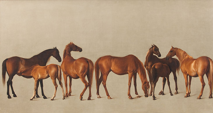 Mares and Foals with an Unfigured Background (1762), George Stubbs