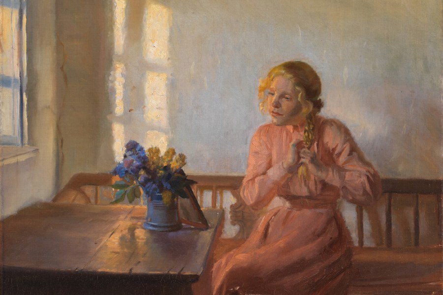 A Young Girl Plaiting Her Hair (1901), Anna Ancher.