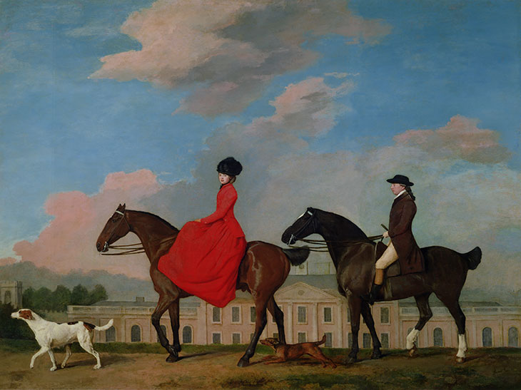 John and Sophia Musters Riding Past the South Front of Colwick Hall (1777), George Stubbs