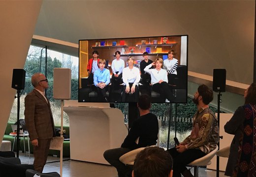 K-pop group BTS field questions from Hans Ulrich Obrist at a press conference on 14 January 2019 at the Serpentine in London
