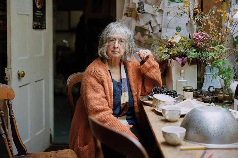 Rose Wylie photographed in her cottage in Kent in November 2019.