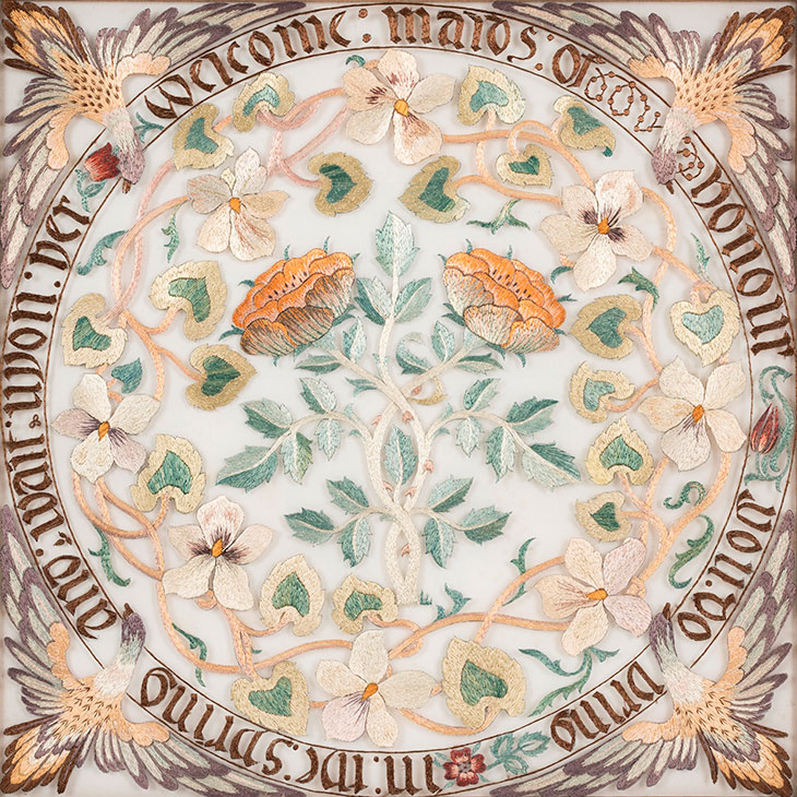 Maids of Honour (detail; c. 1890s), designed and worked by May Morris.