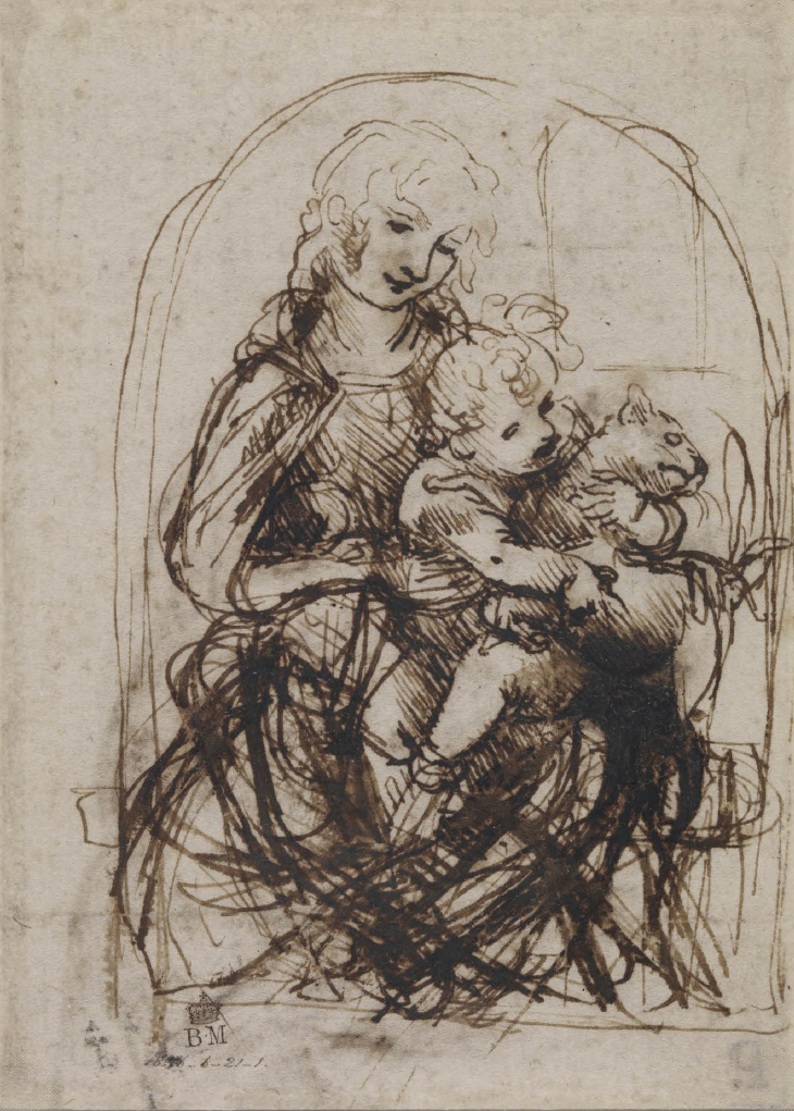 The Virgin and Christ Child (c. 1478–81), Leonardo da Vinci.with a Cat