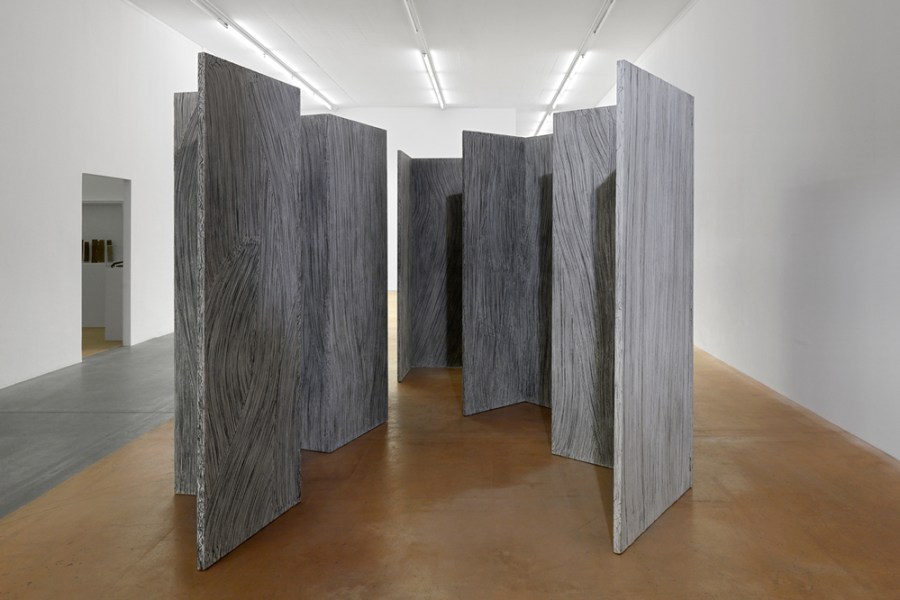 Installation view of ‘Rosemarie Castoro’ at MAMCO Geneva.