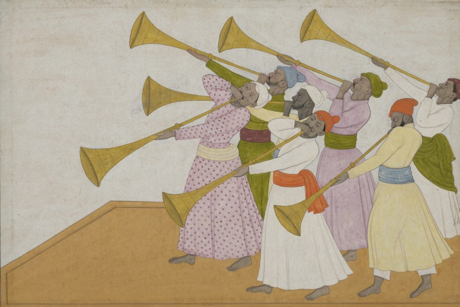 The Trumpeters (c. 1735–40), Nainsukh of Guler.