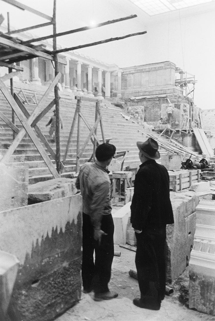 The restoration of the Pergamon Altar, which had been taken from Berlin to the Soviet Union and returned in 1955.