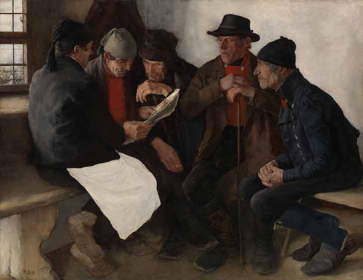 The Village Politicians (1877), Wilhelm Leibl. 