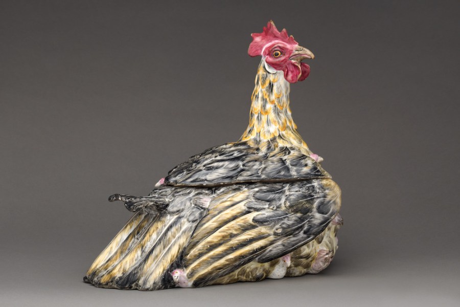Tureen in the form of a woodcock (c. 1750), Germany, Höchst.