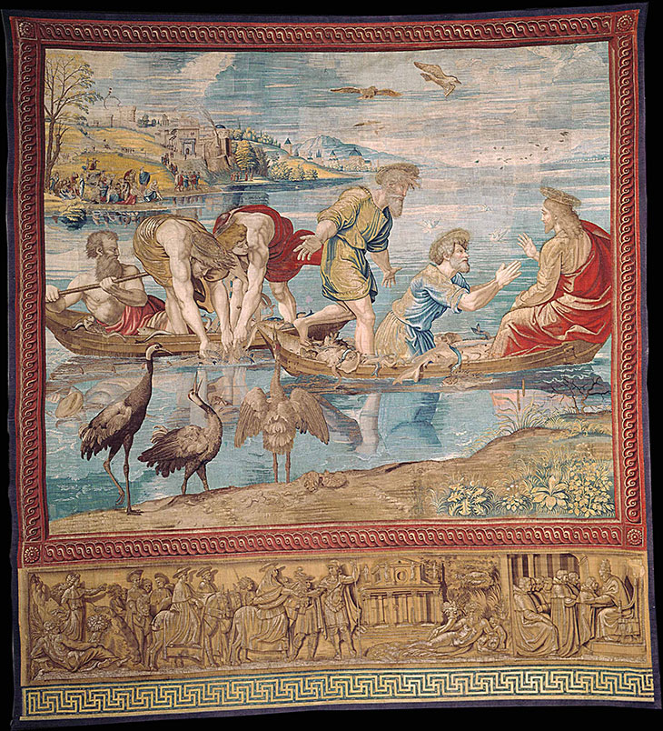Tapestry of the Miraculous Draught of Fishes, designed by Raphael for the Sistine Chapel.