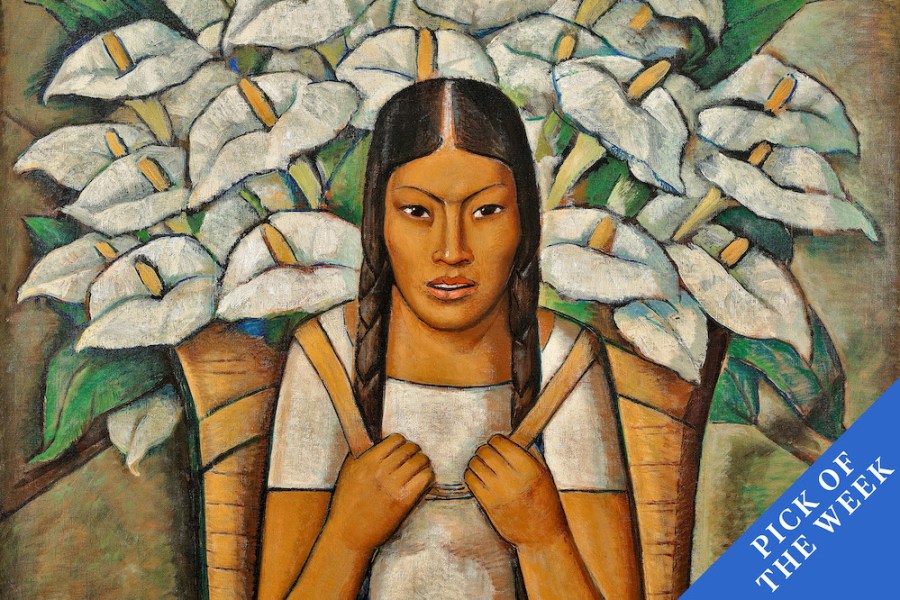 Lily Vendor (Vendedora de Alcatraces) (detail; 1929), Alfredo Ramos Martínez.