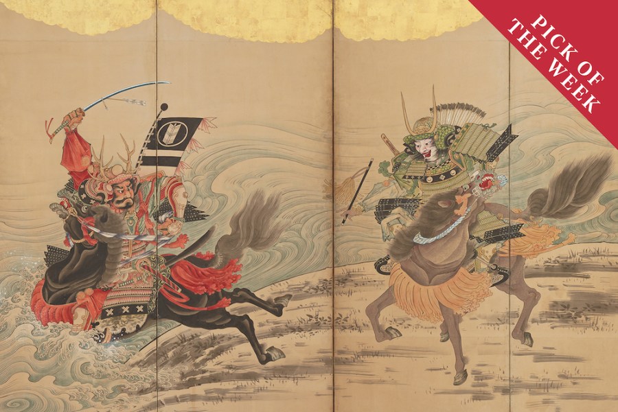 Race at Uji River (detail; c. 1764), Soga Shōhaku.