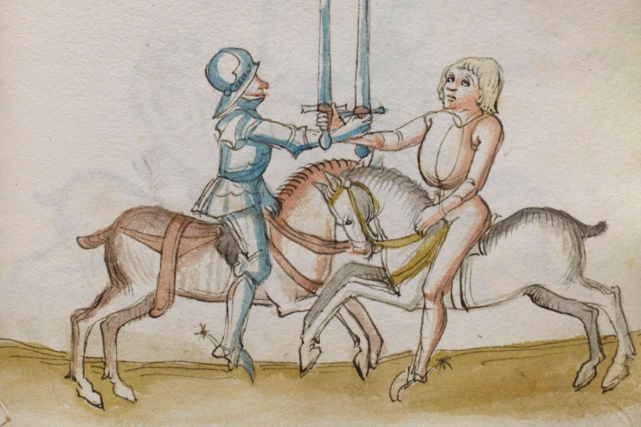 Detail from a page of Treatise on Combat (late 15th century), Augsburg, Germany.
