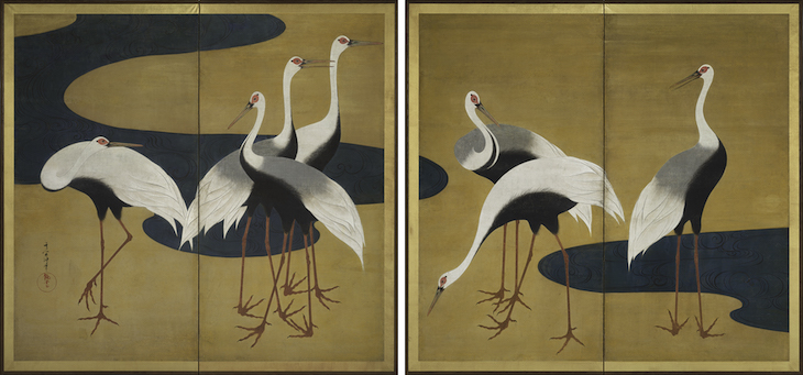 Cranes (c. 1820-25), Suzuki Kiitsu.