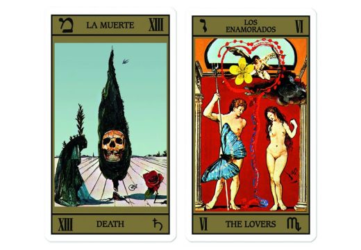 Two of a deck of 78 tarot cards designed by Salvador Dalí and originally published in 1983–84.