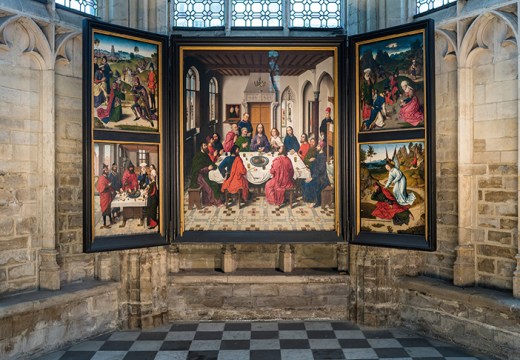 View of The Last Supper (1464–68) by Dieric Bouts (c. 1415–75) in St Peter's Church, Leuven. Photo: Ⓒ Rudi Van Beek; courtesy M Leuven