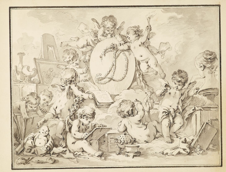 Frontispiece of the Catalogue de Tableaux de Mr Julienne (c. 1756), Jean-Baptiste-François de Montullé.
