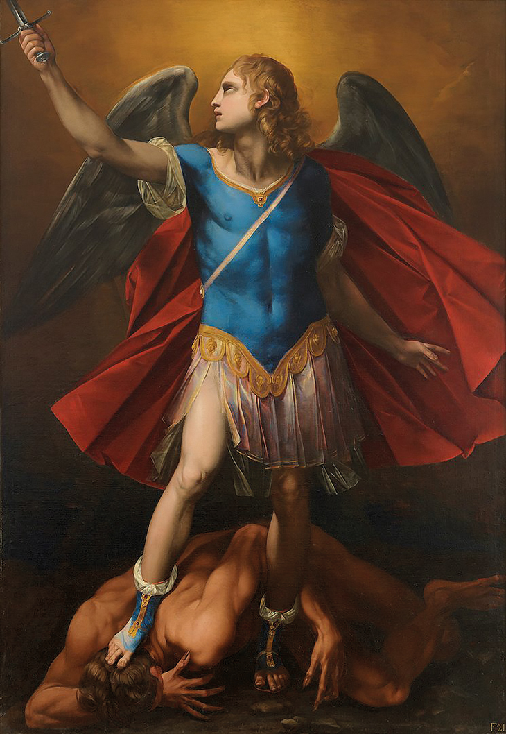 St Michael the Archangel fighting Lucifer (1626–27), Giuseppe Cesari, Cavaliere d’Arpino. Hazlitt, price on application.