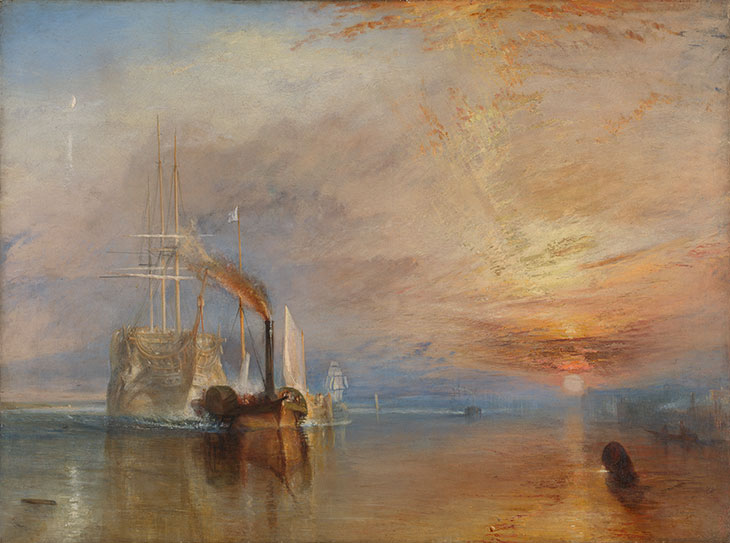 The Fighting Temeraire tugged to her last berth to be broken up, 1838 (1839), J.M.W. Turner.