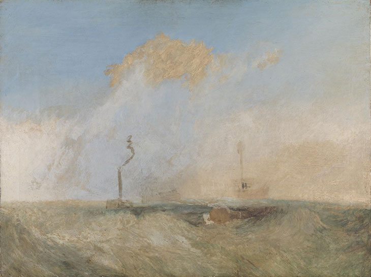 Steamer and Lightship (c. 1825–30), J.M.W. Turner. Tate, London. Currently on view in ‘The Sea and the Alps: Turner’s Quest for the Sublime’ at Frist Center for the Visual Arts, Nashville.