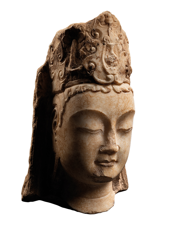 Head of Bodhisattva (Northern Qi Dynasty, 550–77), China. Gisèle Croës, €450,000