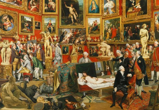 Tribuna of the Uffizi (detail; 1772–77), Johann Zoffany. Royal Collection. Photo: Wikimedia Commons