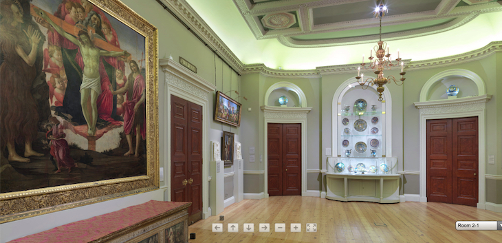 Screenshot showing Room 2 of the Courtauld’s virtual tour