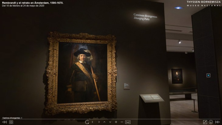 Screenshot from the virtual Rembrandt exhibition at the Museo Nacional Thyssen-Bornemisza